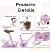 A16116 Ecarpat Kids'Bike Girls Bike 16 Inch Wheels,1-Speed Child Bicycles For 3-4 Years,With Removable Training Wheels Baby Toys,Front V Brake