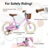 A16116 Ecarpat Kids'Bike Girls Bike 16 Inch Wheels,1-Speed Child Bicycles For 3-4 Years,With Removable Training Wheels Baby Toys,Front V Brake