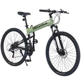 29" Folding Mountain Bike ,Suspension Fork,Aluminium Alloy Frame 21Speed Mountain Bike (Color: as Pic)